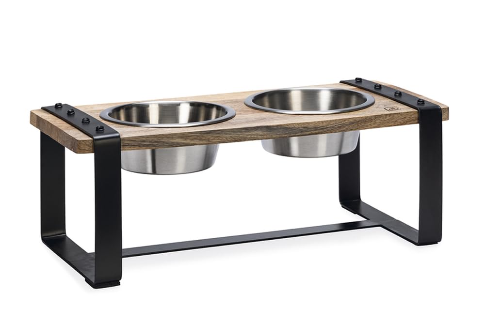 Designed by Lotte Karinto, Dinerset Hund, Holz/Metall, Inkl. 2 Napfen