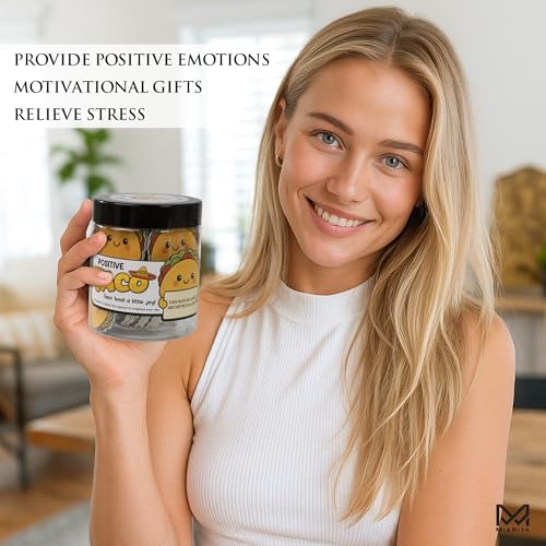 Positive Taco Jar – 60 Funny Emotional Support Taco, Back to School Gifts for Teachers, Students, Birthday Gifts for Women, Men, White Elephant Gift, Teen Girl Gifts Trendy Stuff, Friends Gifts - Image 5