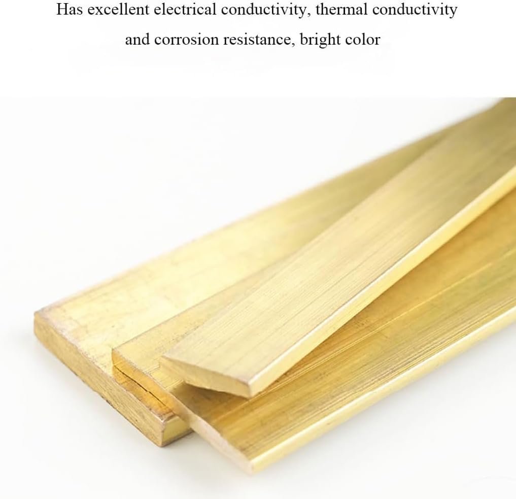MRYBD Brass Flat Bar Stock Blank, 11Mm Thickness X11mm Width X 500Mm Length Solid Plates Mill Stock Strip Solid Brass Rectangular Sheet for Knife Making, Craft Hobby
