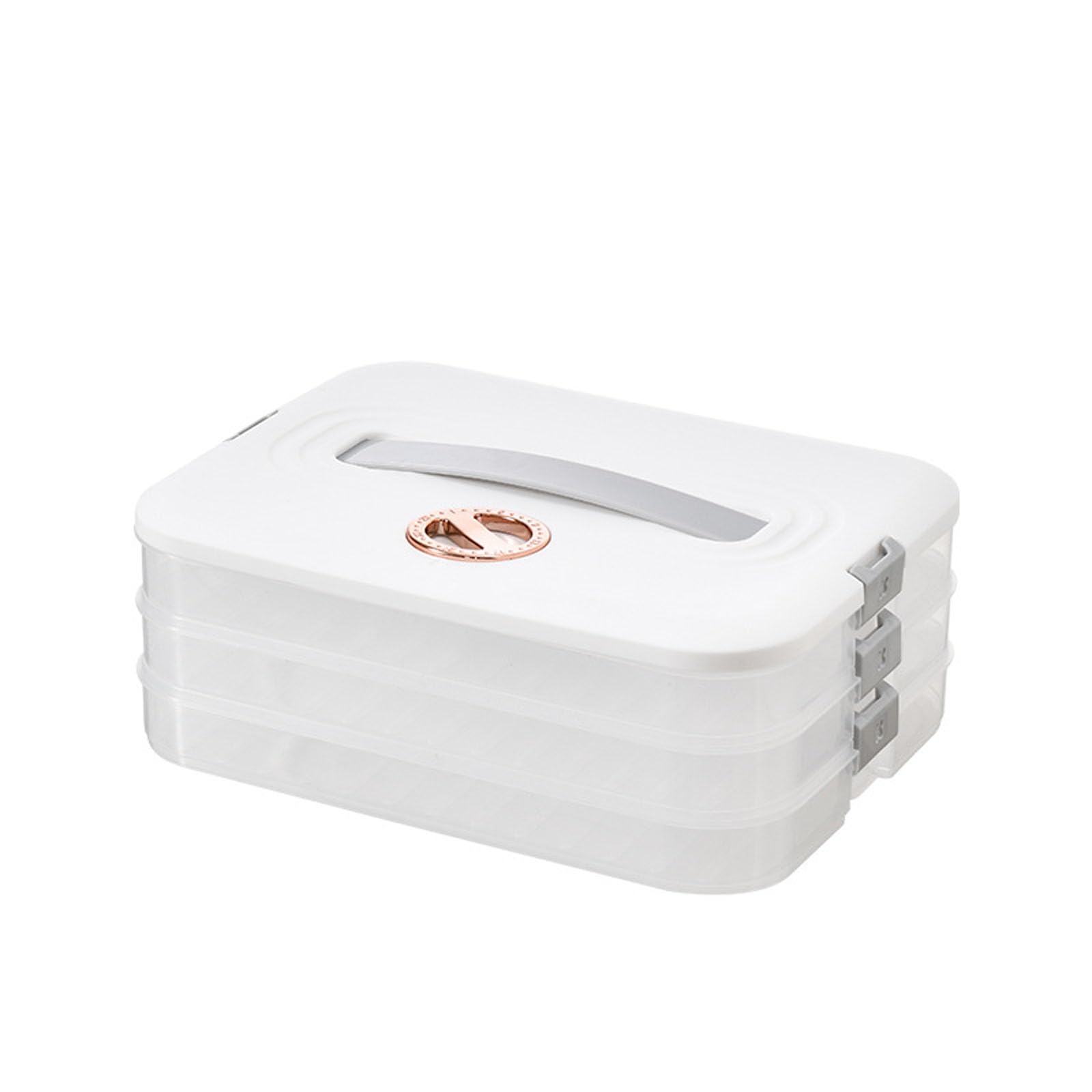 Rafgaldex White Multilayer Food Storage Container Stackable Snacks Container With Lid And Handle Food Storage