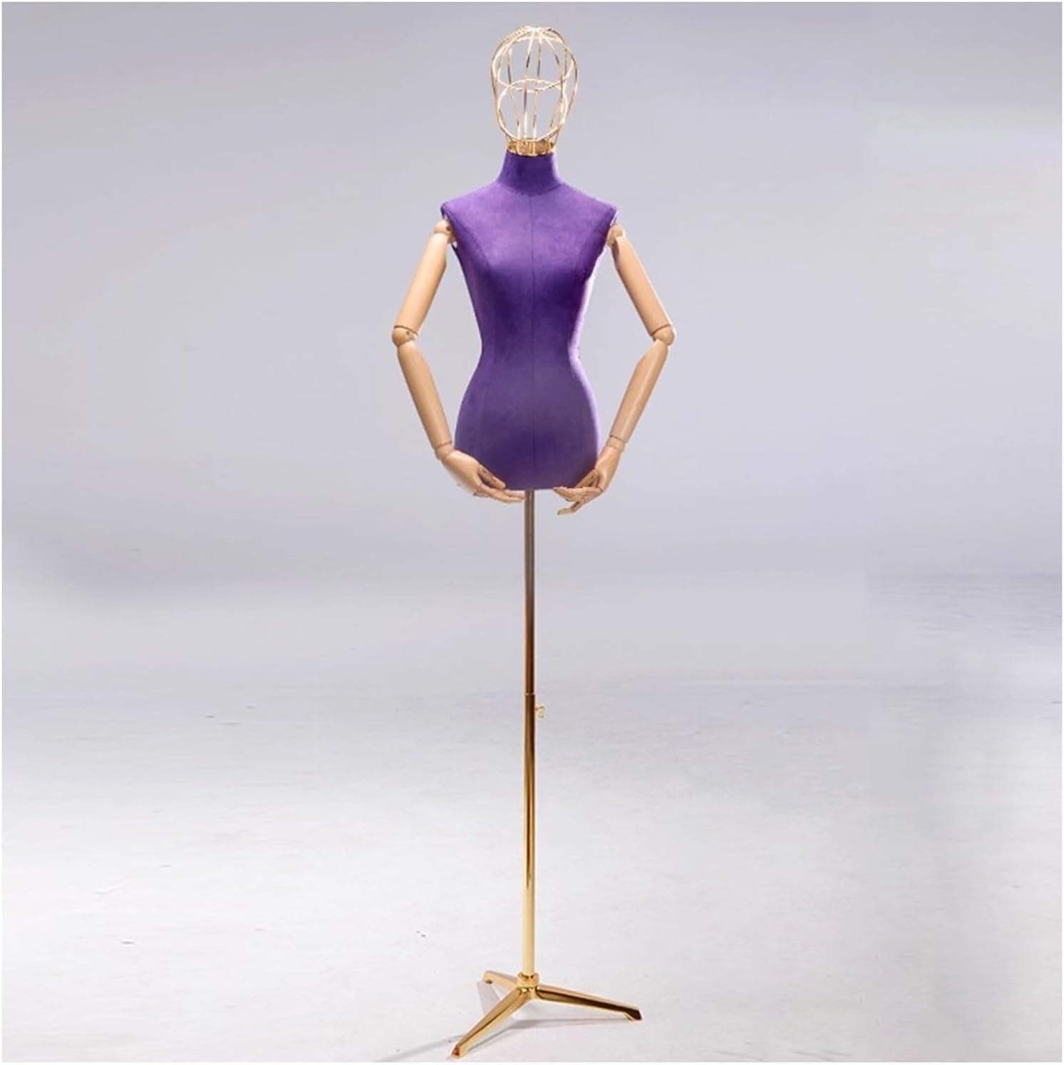 CONGRUI Hollowed Head Retail Mannequin Torso Adjustable Height and Detachable Manikin Used for Display Windows Boutique Stores(Purple)