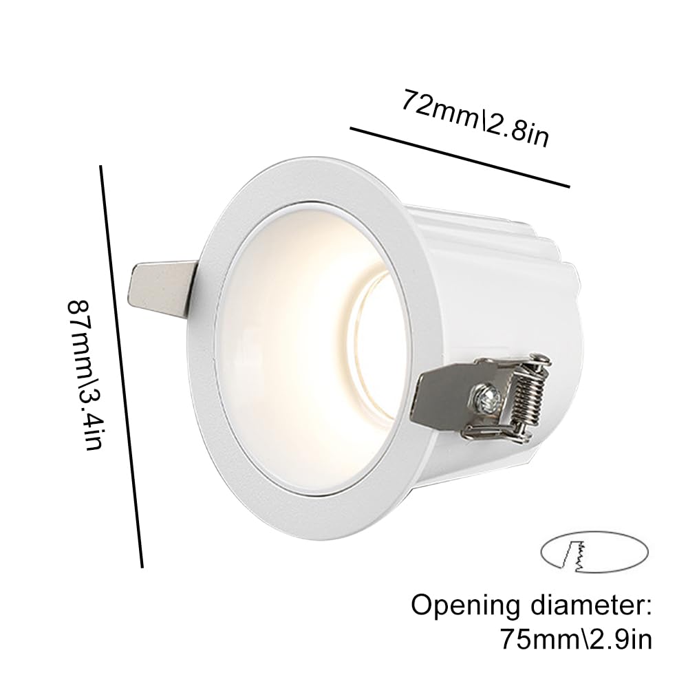 Faretti da incasso, faretti da soffitto, faretti da soffitto a LED da 12 W, faretti da soffitto a filo, mini luci da bagno e faretti d'accento, faretti da corridoio e ingresso(White3500k)