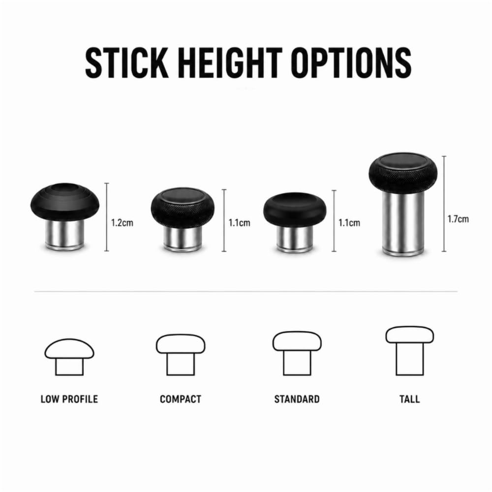 MOPFOL Replacement Thumbsticks Kit Anti-slip & Wear-proof Sensitive Magnetic Metal Thumbsticks With Storage Bag for Xbox One Elite Series 2(Black)