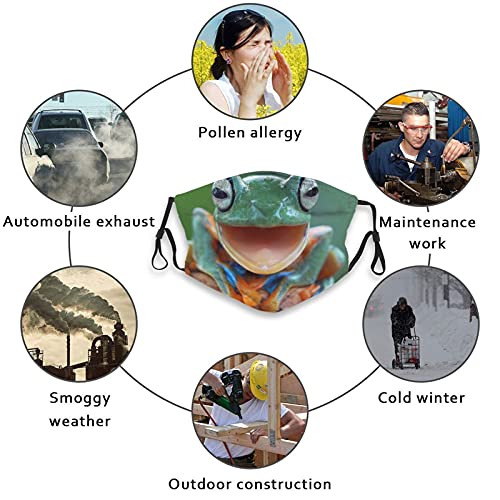 2Pcs Funny Animal Mouth Face Mask For Women, Reusable Washable Breathable Bandana Balaclava With 6 Filters #TOP6