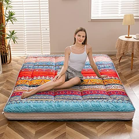 MAXYOYO Bohemian Retro Floor Mattress with Accessories Cover