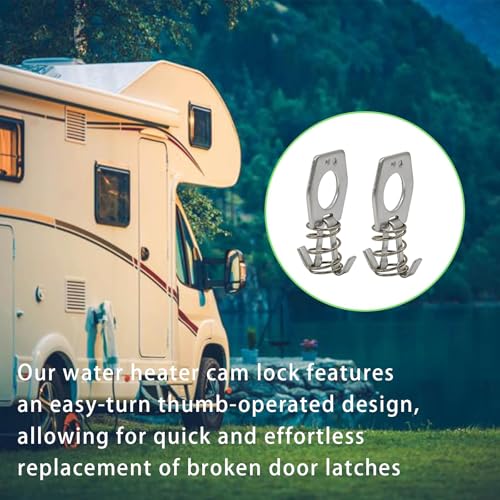Image of 2 PCS RV Water Heater Latch Lock, RV Water Heater Latch Twist Cam Lock, Universal RV Water Heater Door Cam Lock (Silver)