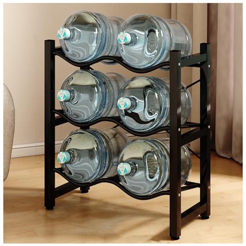 Estante para Botellas de Agua Resistente para 5 Botellas, Soporte para Botellas de Agua de Acero al Carbono, Adecuado para oficinas y cocinas, Enfriador Que Ahorra Espacio con Patas de Goma