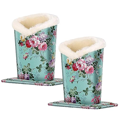 Image of Pack of 2 Plush Lined Eyeglasses Holder Stand Protective Glasses Case For Desks Or Nightstands