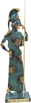 Iconsgr Ancient Greek Bronze Museum Statue Replica of Athena Olympian Goddess of Wisdom with Spear Handmade in Greece 9.4x5.1 in 163