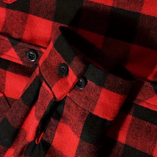 Carydety Plaid Shirt Jacket for Men Fall Hooded Long Sleeve Button Up Shirt - image 8