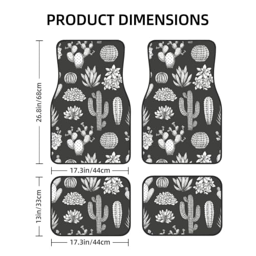 Alfombrillas de coche antideslizantes juego de 4 piezas neopreno diseño cactus para suelo 2