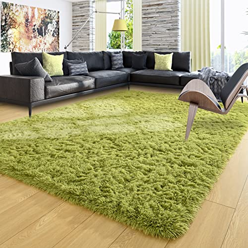 Ompaa Green 8x10 Feet Large Area Rugs Fluffy Living Room