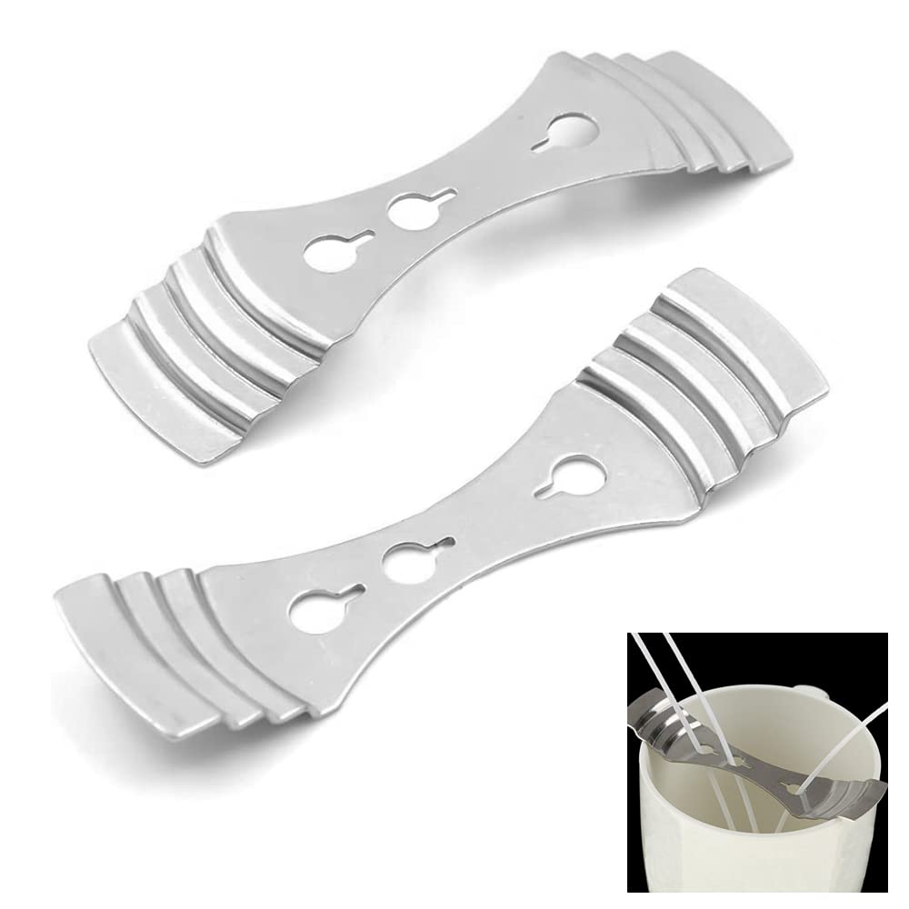 PartyKindom 12 Pièces Porte-Mèches De Bougie - Centreur De Mèche En Acier Carbone Argenté Pour Fabrication De Bougies