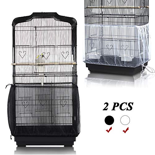 ASOCEA Universal Birdcage Cover Bird Cage Seed Catcher Parrot Cage Mesh Skirt Birdseed