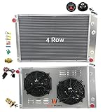 ALLOYWORKS 4 Row Core Aluminum Radiator Fan Shroud Relay for 1973-1991 Chevy C K Series C10 C20 K10