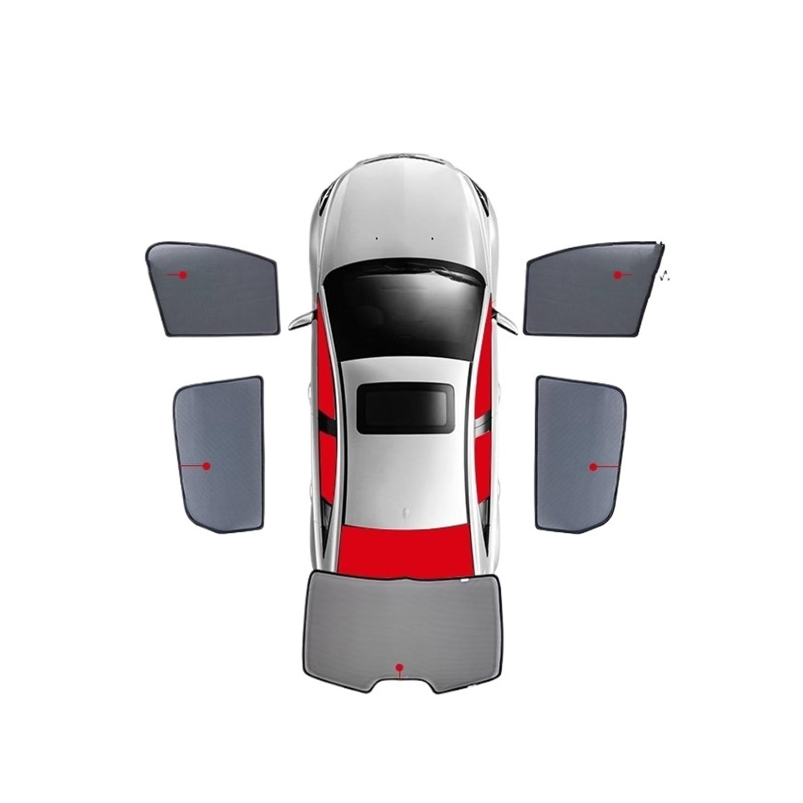 Rideau Pare Soleil pour VW pour Tiguan pour Touareg pour Touran pour Multivan Rideau Magnétique Spécial pour Fenêtre Pare-Soleil Maille Entièrement Couvert Pare Soleil Voiture(Whole Car 5 Pieces)