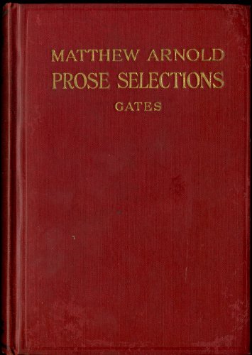 Selections from the Prose Writings of Matthew A... B000J64NQM Book Cover