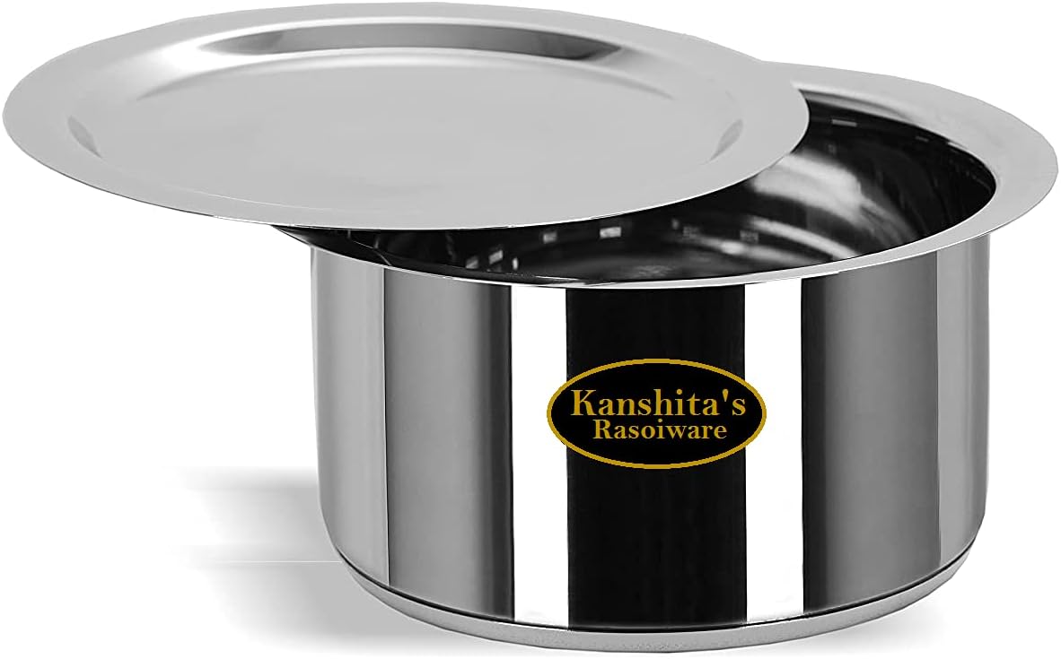 Stainless Steel Induction Bottom Friendly Patila/Tope/Pot with Lid 2.5 Liter (Induction & Gas Stove)