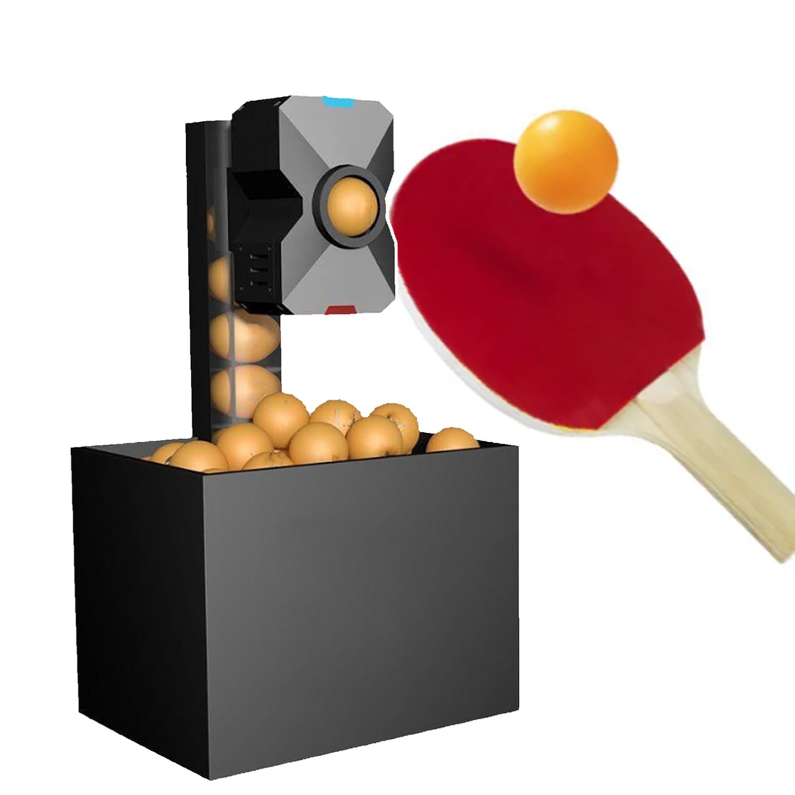 Robot da Ping Pong, Macchina Automatica per Palline da Ping Pong, con 8 Palline con Effetti Diversi, per Allenamento, Lancio di Palline per Allenamento con Telecomando,SETB-110V