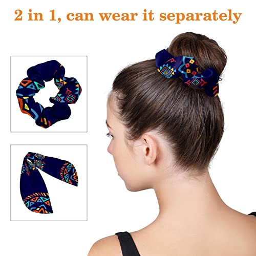 Chouchous en velours lot de 6 élastiques cheveux motif floral et oreilles de lapin
