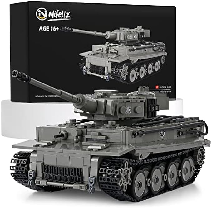 Nifeliz Tiger Heavy Tank, WW2 Armed Tank Building Set, Military Construction Model Toy for Adult Gift Giving (1776 Pieces)