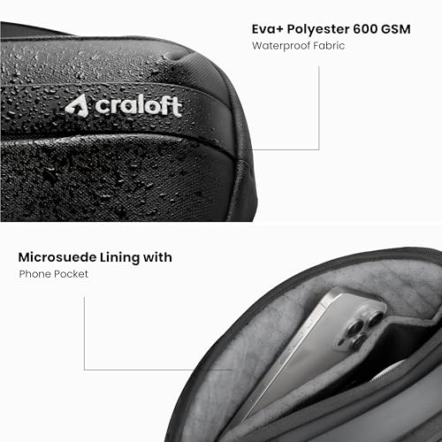 Image of CRALOFT Travel Waist Pouch Fanny Bag for Men & Women, Water-Resistance EVA 600GSM Polyster Crossbody Bag for Man & Woman, Stylish Chest Bag for Mobile Money Passport