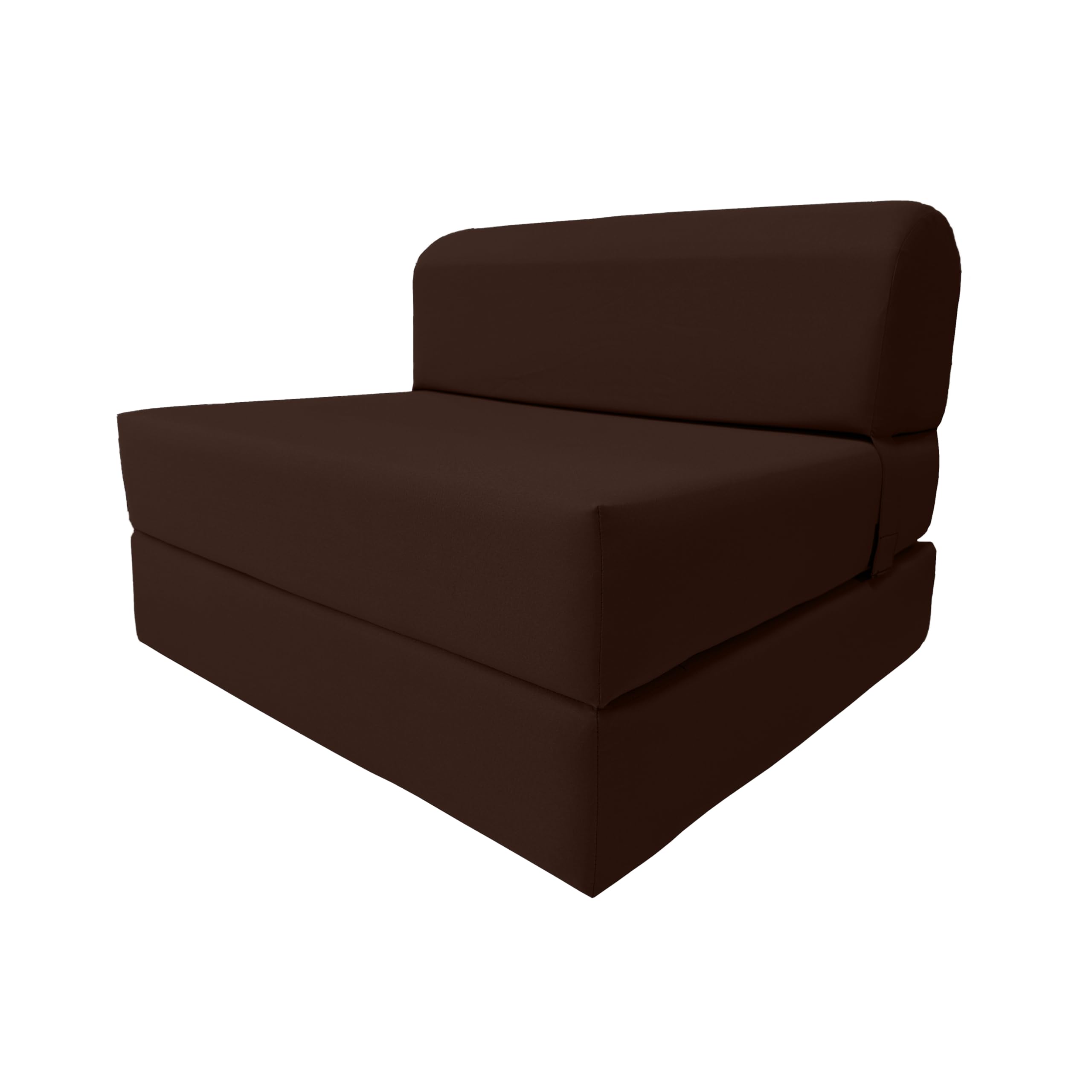D&amp;D Futon Furniture Sleeper Chair Folding Bed, Studio Sofa Guest Folded Mattress, High Density Foam (70 x 36 x 6, Brown)