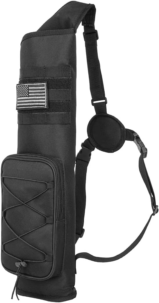 RZAHUAHU Archery Quiver for Arrows Multi-Function Back with Molle System Tactical Arrow Holder Archery Bag Accessories and Pockets for Hunting Shooting Target Practice : Sports & Outdoors