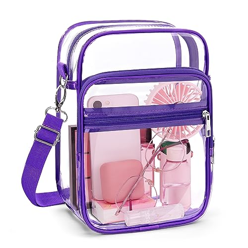 Image of Blvornl Clear Crossbody Bag with Adjustable Shoulder Strap, Stadium Approved PVC Purse Bag, Messenger Bag