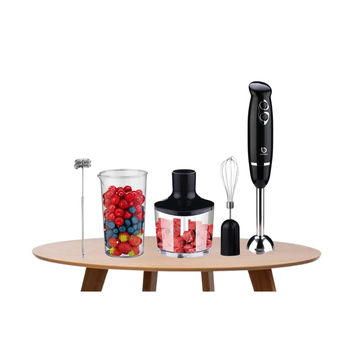 Coibeu, Mixer 5 em 1 Multifuncional Misturar, Triturar, Processar e Bater Lâmina Aço Inox
