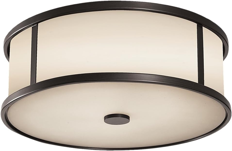 OL7613ES Dakota Outdoor Flush Mount Ceiling Lighting, Bronze, 3-Light (14"Dia x 5"H) 180watts