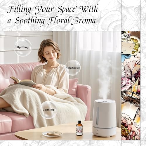Image of HIQILI Peony Fragrance Oil for Diffuser, Candle & Soap Making - 1 Fl Oz | Idea for Making Women's Perfume, Car Air Freshener, Skin & Body Care - 30 ML
