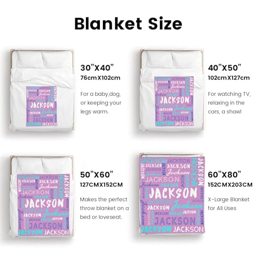 Personalized Name Blanket Customized Baby Blankets for Girls Boys Adults Monogrammed Blankets and Throws Christmas Birthday Mothers Fathers Valentines Day Gift