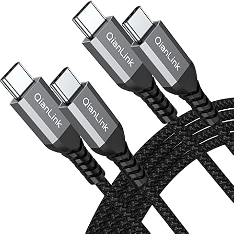 USB-C to USB-C Cable 60W (2-Pack 3.3ft), USBC Type C Fast Charging Charger Cord for iPhone 15 16 Pro Max Plus, Samsung Galaxy S24 S23 S22 S21, Note 20, MacBook Air/Pro, iPad Air4/Mini, Pixel, Switch Cover