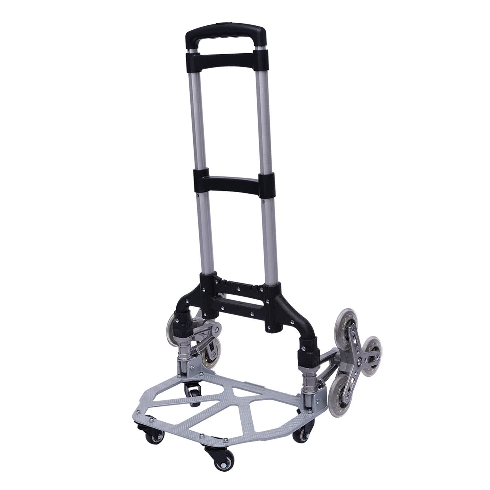 SHZICMY Aluminiowy wózek transportowy, składany, 6 kół, wózek transportowy, wózek schodowy, wózek transportowy do układania w stos, wózek transportowy do 165 lbs