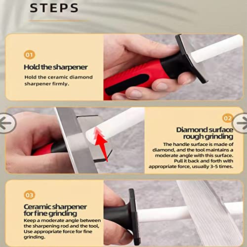 Westlion 8/10/12 Inch Ceramic Rod Knife Honing Steel, Professional Ceramic Rod Knife ,Sharpening Steel, A Variety Of High-End Sharpening Sticks (Ceramic Rod 8"-1) #TOP3