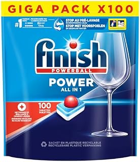 Finish Powerball All in One Max Bezzapachowe tabletki do zmywarek - 100 tabletek do zmywarek (opakowanie może się różnić)
