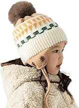 SLINX DM15 Kids Kids Knit Hat, Knit Hat, Fleece Lined, Cute, Warm, Cold Protection, For Children, Autumn, Cold Protection, Boys, Girls, Spring, Autumn, Winter, 2-8 Years Old, Fluffy, One Size Fits