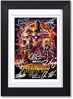 Avengers Infinity War Movie Cast Signed A4 Poster Photo Print Framed Autograph Gift 2018 Film (BLACK FRAMED & MOUNTED)