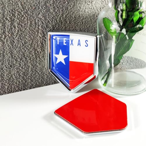 Image of Newperlite Texas Flag Decal Sticker Car Emblem Texas Flag Car Decoration Accessories Chrome Shield for Truck Vehicles Cars, 2 Pack