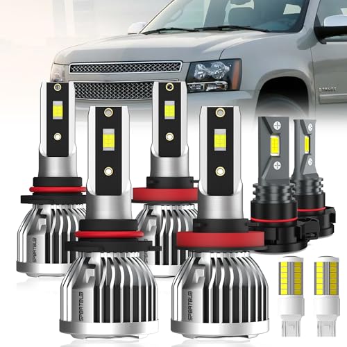 Image of For 2007-2014 Chevy Tahoe light Bulbs, 9005 High Beam H11 Low Beam H16 Fog Light Turn signal Lights Combo, 8-Pack