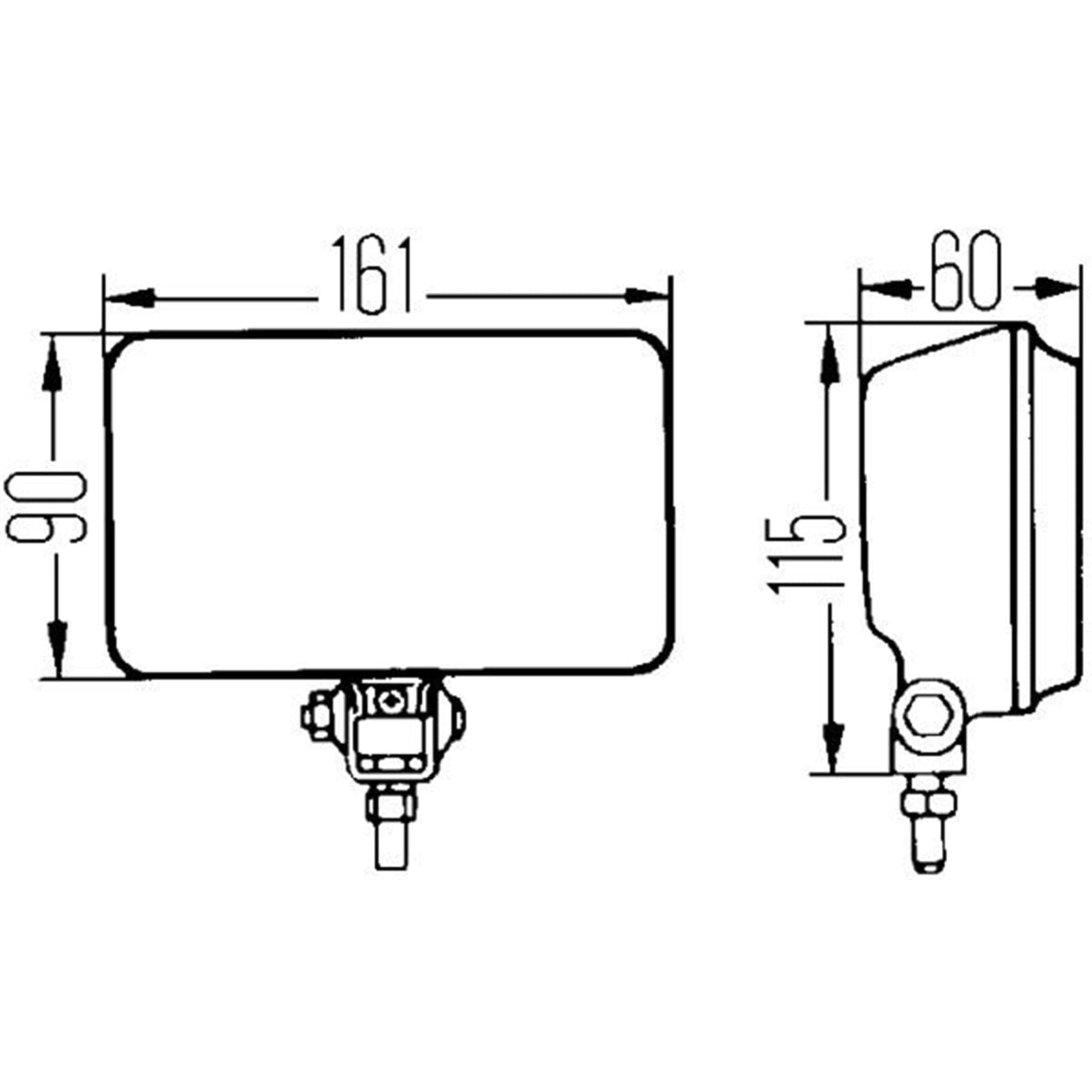 HELLA 1FB 005 860-231 Halogen-Fernscheinwerfer - Comet 450 - 12V - rechteckig - Referenzzahl: 17.5 - geschraubt - gemusterte Streuscheibe - Lichtscheibenfarbe: glasklar - links/rechts