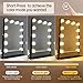 Hansong Black Vanity Mirror Makeup Mirror with Lights 12 Dimmable LED Bulbs Lighted Makeup Mirror Touch Screen Control 10X Magnification