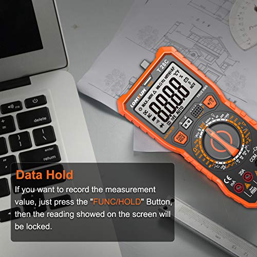 Digital Multimeter, Lomvum Trms 6000 Counts Electrical Tester Ac/Dc Amp Ohm Voltage Tester Meter With Temperature Frequency Resistance Continuity Capacitance Diode And Transistor Test #TOP7