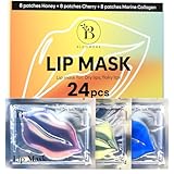 Lippenmaske Pads (24 St.) - Meereskollagen, Kirsche & Honig - Anti-Falten,...