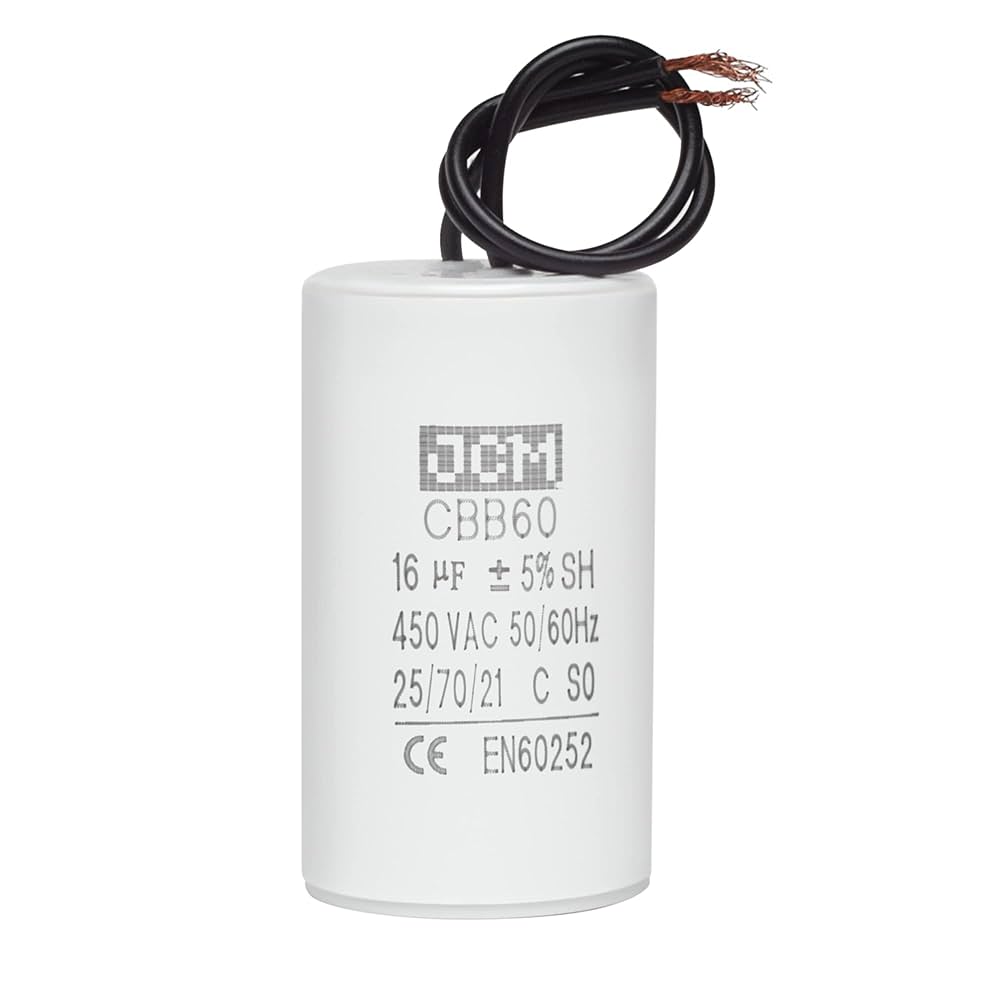 JCM Motor Run Capacitor 16uf MFD 250V/450V AC Volts Round