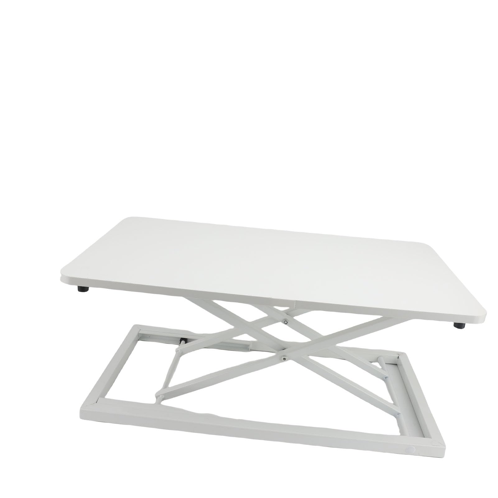 SIXRUN Convertisseur de Bureau Debout, élévateur de Pliable avec 7 Niveaux de Hauteur de 6 à 40 Cm, pour la Maison et Le Bureau (White)