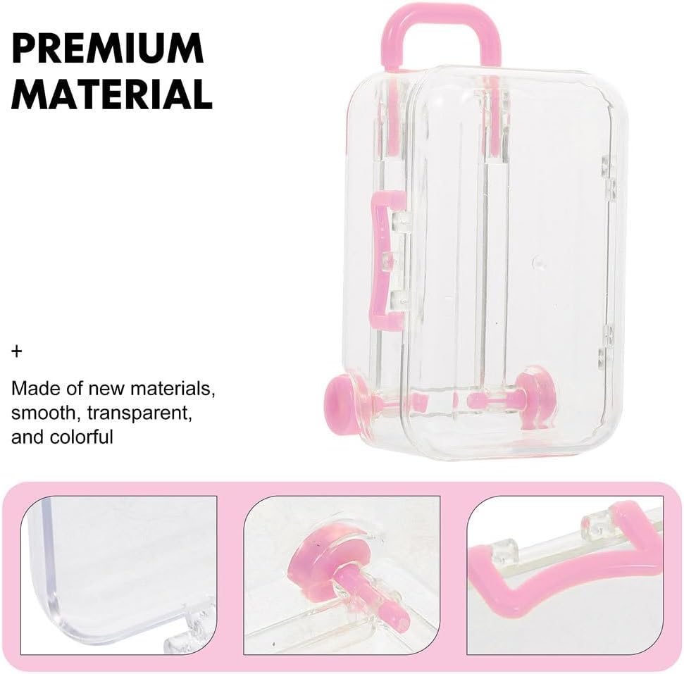 Angoily Pink Mini Trolley Suitcase Candy Boxes 24Pcs Mini Suitcase Party Favor Box Wedding Favor Boxes Party Supplies Compact Portable Storage Mini-Box 2.9X2.0 Inches