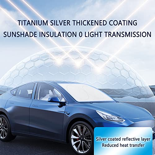 Foldable Car Windshield Sun Shade Cover Whole Automotive Glass,5 Layer Titanium Silver Reflector Sunshade To Block Uv&Heat,Protect Interior Accessories For Cars Trucks Suvs (M(59.1''*27.6'')) #TOP3