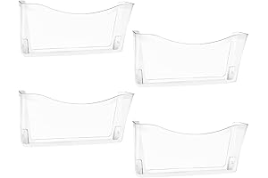 EASEPRES Hanging File Organizer, Clear Plastic Wall Mount